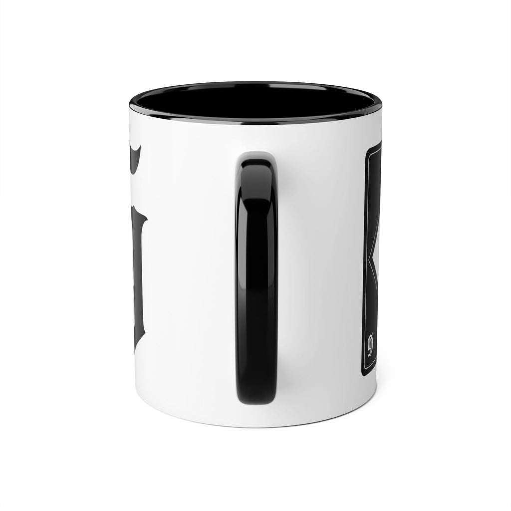 Lightning Bolt Accent Mug — Black & White Warning Sign Design, 11oz Ceramic