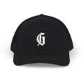 Embroidered Gothic 'G' Snapback Trucker Cap — Black & Yellow