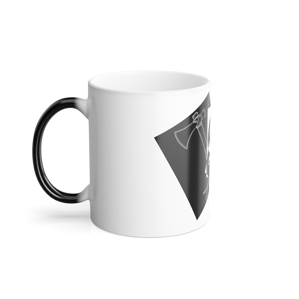 Color-Changing Mug — Gothic Crossed Axes Monogram 11oz